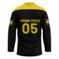 Custom Ghana Football 2026 Hockey Jersey Black Stars Never Fall Black Version