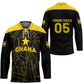 Custom Ghana Football 2026 Hockey Jersey Black Stars Never Fall Black Version