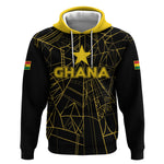 Custom Ghana Football 2026 Hoodie Black Stars Never Fall Black Version