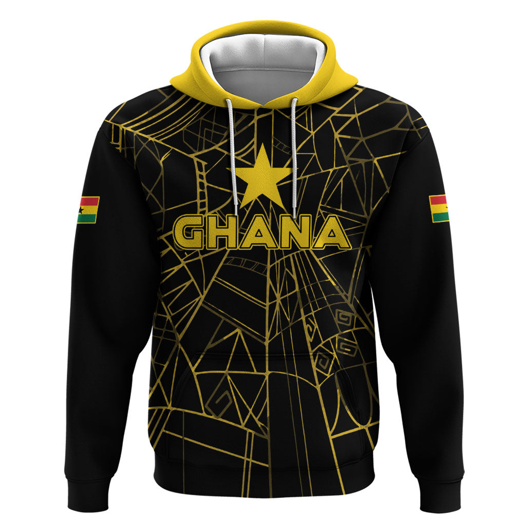 Custom Ghana Football 2026 Hoodie Black Stars Never Fall Black Version