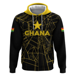 Custom Ghana Football 2026 Hoodie Black Stars Never Fall Black Version
