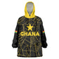 Custom Ghana Football 2026 Kid Wearable Blanket Hoodie Black Stars Never Fall Black Version