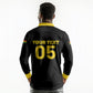 Custom Ghana Football 2026 Long Sleeve Polo Shirt Black Stars Never Fall Black Version