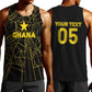 Custom Ghana Football 2026 Men Tank Top Black Stars Never Fall Black Version