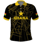 Custom Ghana Football 2026 Polo Shirt Black Stars Never Fall Black Version