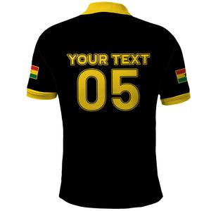 Custom Ghana Football 2026 Polo Shirt Black Stars Never Fall Black Version