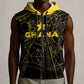 Custom Ghana Football 2026 Sleeveless Zip Hoodie Black Stars Never Fall Black Version