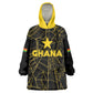 Custom Ghana Football 2026 Wearable Blanket Hoodie Black Stars Never Fall Black Version