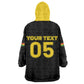 Custom Ghana Football 2026 Wearable Blanket Hoodie Black Stars Never Fall Black Version