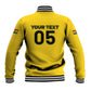 Custom Ghana Football 2026 Baseball Jacket Black Stars Never Fall Yellow Version
