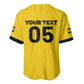 Custom Ghana Football 2026 Baseball Jersey Black Stars Never Fall Yellow Version