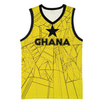 Custom Ghana Football 2026 Basketball Jersey Black Stars Never Fall Yellow Version