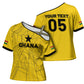 Custom Ghana Football 2026 Cross Shoulder Shirt Black Stars Never Fall Yellow Version