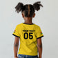 Custom Ghana Football 2026 Kid T shirt Black Stars Never Fall Yellow Version