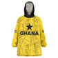 Custom Ghana Football 2026 Kid Wearable Blanket Hoodie Black Stars Never Fall Yellow Version