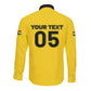 Custom Ghana Football 2026 Long Sleeve Button Shirt Black Stars Never Fall Yellow Version