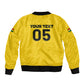 Custom Ghana Football 2026 Sleeve Zip Bomber Jacket Black Stars Never Fall Yellow Version