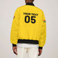 Custom Ghana Football 2026 Sleeve Zip Bomber Jacket Black Stars Never Fall Yellow Version