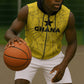 Custom Ghana Football 2026 Sleeveless Zip Hoodie Black Stars Never Fall Yellow Version