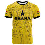 Custom Ghana Football 2026 T shirt Black Stars Never Fall Yellow Version