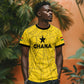 Custom Ghana Football 2026 T shirt Black Stars Never Fall Yellow Version