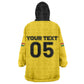 Custom Ghana Football 2026 Wearable Blanket Hoodie Black Stars Never Fall Yellow Version