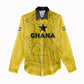 Custom Ghana Football 2026 Women Casual Shirt Black Stars Never Fall Yellow Version