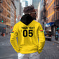 Custom Ghana Football 2026 Zip Hoodie Black Stars Never Fall Yellow Version