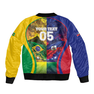 Custom Brazil Haiti 2026 World Football Bomber Jacket Go For Glory
