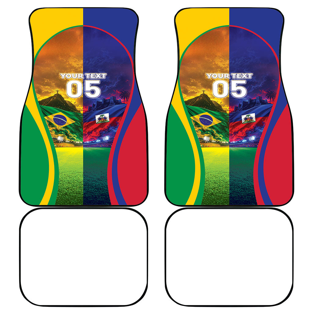 Custom Brazil Haiti 2026 World Football Car Mats Go For Glory