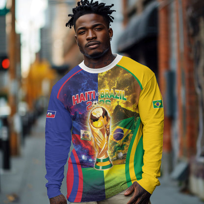 Custom Brazil Haiti 2026 World Football Long Sleeve Shirt Go For Glory