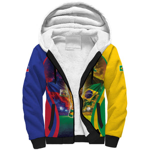 Custom Brazil Haiti 2026 World Football Sherpa Hoodie Go For Glory