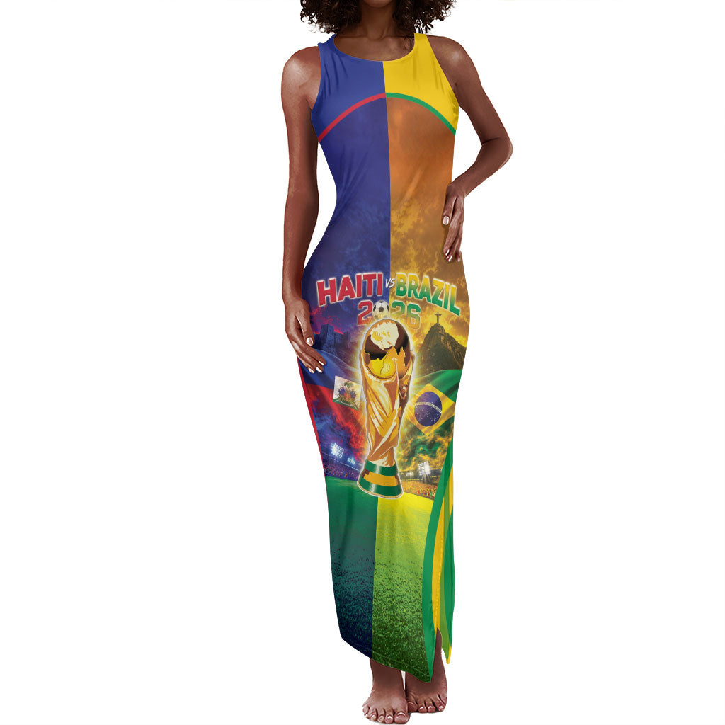 Custom Brazil Haiti 2026 World Football Tank Maxi Dress Go For Glory