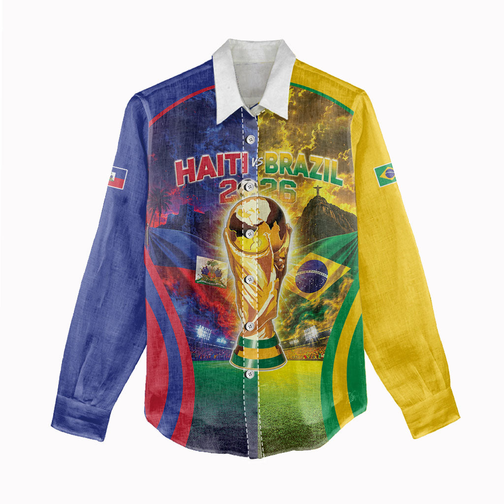 Custom Brazil Haiti 2026 World Football Women Casual Shirt Go For Glory