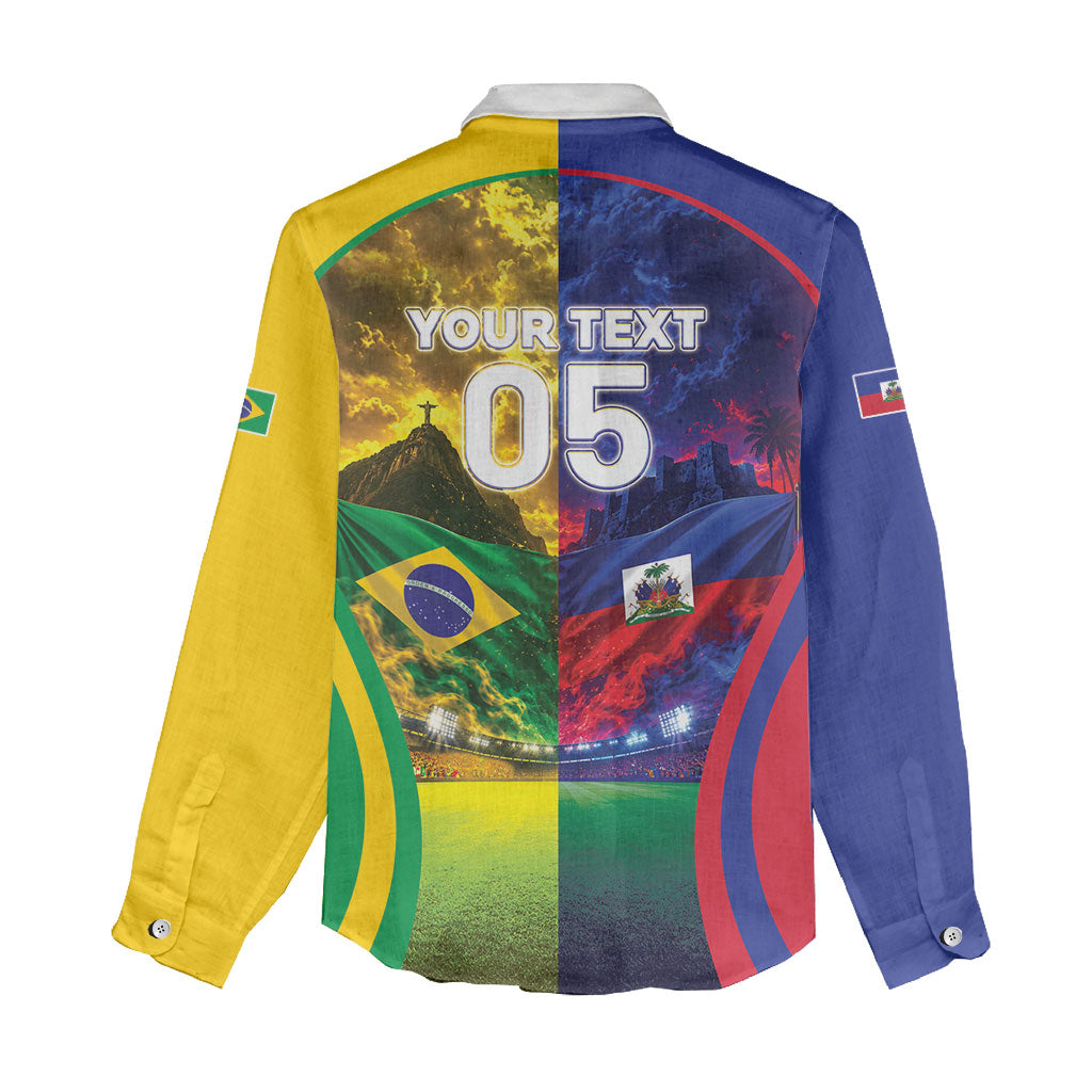 Custom Brazil Haiti 2026 World Football Women Casual Shirt Go For Glory