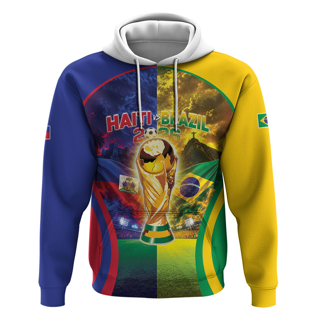 Custom Brazil Haiti 2026 World Football Zip Hoodie Go For Glory