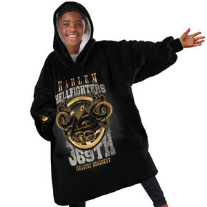 Never Forget Harlem Hellfighters Kid Wearable Blanket Hoodie Strength Courage And Glory