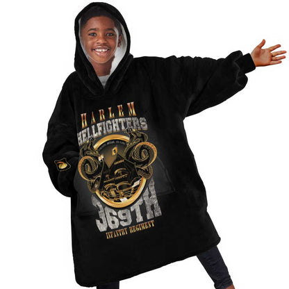 Never Forget Harlem Hellfighters Kid Wearable Blanket Hoodie Strength Courage And Glory