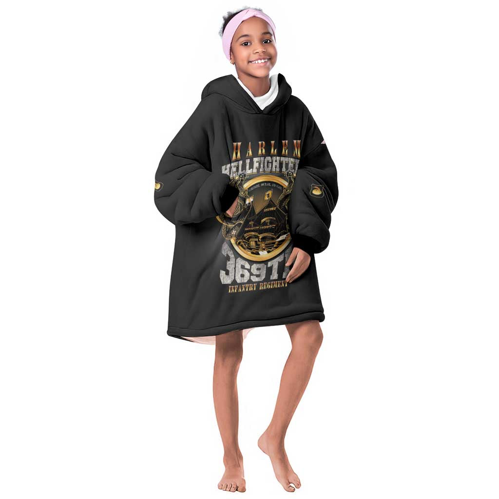 Never Forget Harlem Hellfighters Kid Wearable Blanket Hoodie Strength Courage And Glory
