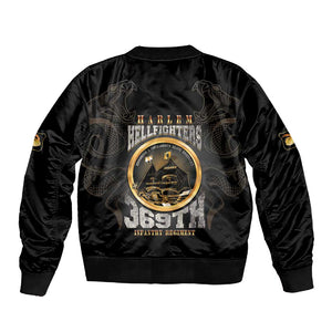 Never Forget Harlem Hellfighters Sleeve Zip Bomber Jacket Strength Courage And Glory
