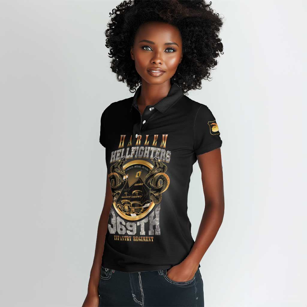 Never Forget Harlem Hellfighters Women Polo Shirt Strength Courage And Glory