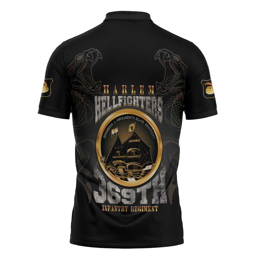Never Forget Harlem Hellfighters Zipper Polo Shirt Strength Courage And Glory