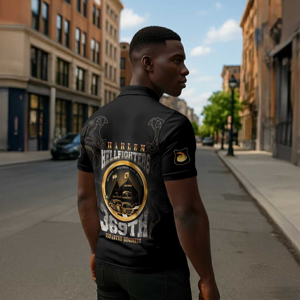 Never Forget Harlem Hellfighters Zipper Polo Shirt Strength Courage And Glory