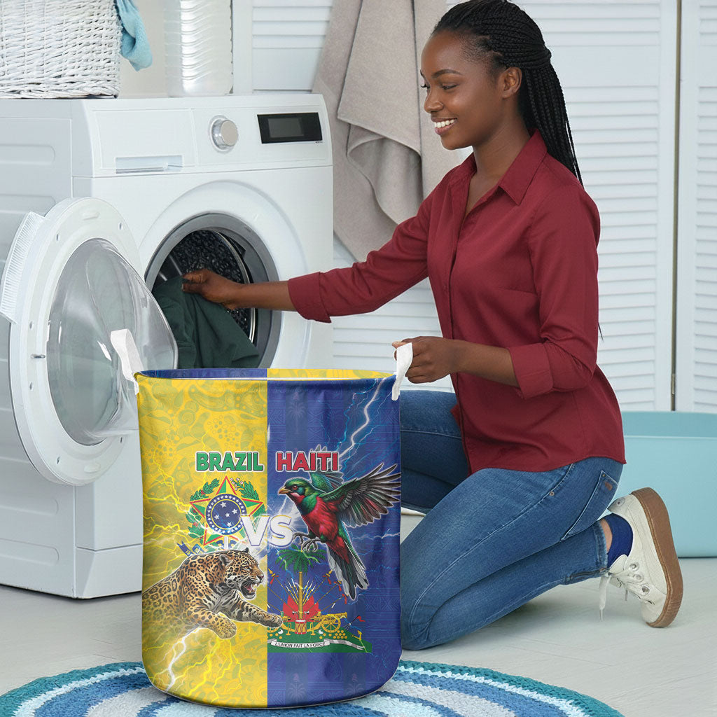 Brazil And Haiti Football Laundry Basket Jaguar With Kanson Wouj Special Style