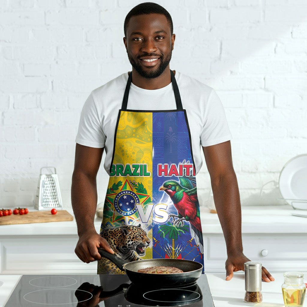 Brazil And Haiti Football Apron Jaguar With Kanson Wouj Special Style