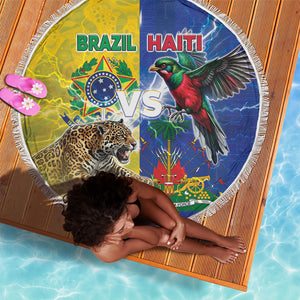 Brazil And Haiti Football Beach Blanket Jaguar With Kanson Wouj Special Style