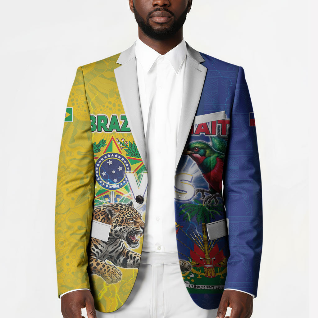 Custom Brazil And Haiti Football Blazer Jaguar With Kanson Wouj Special Style