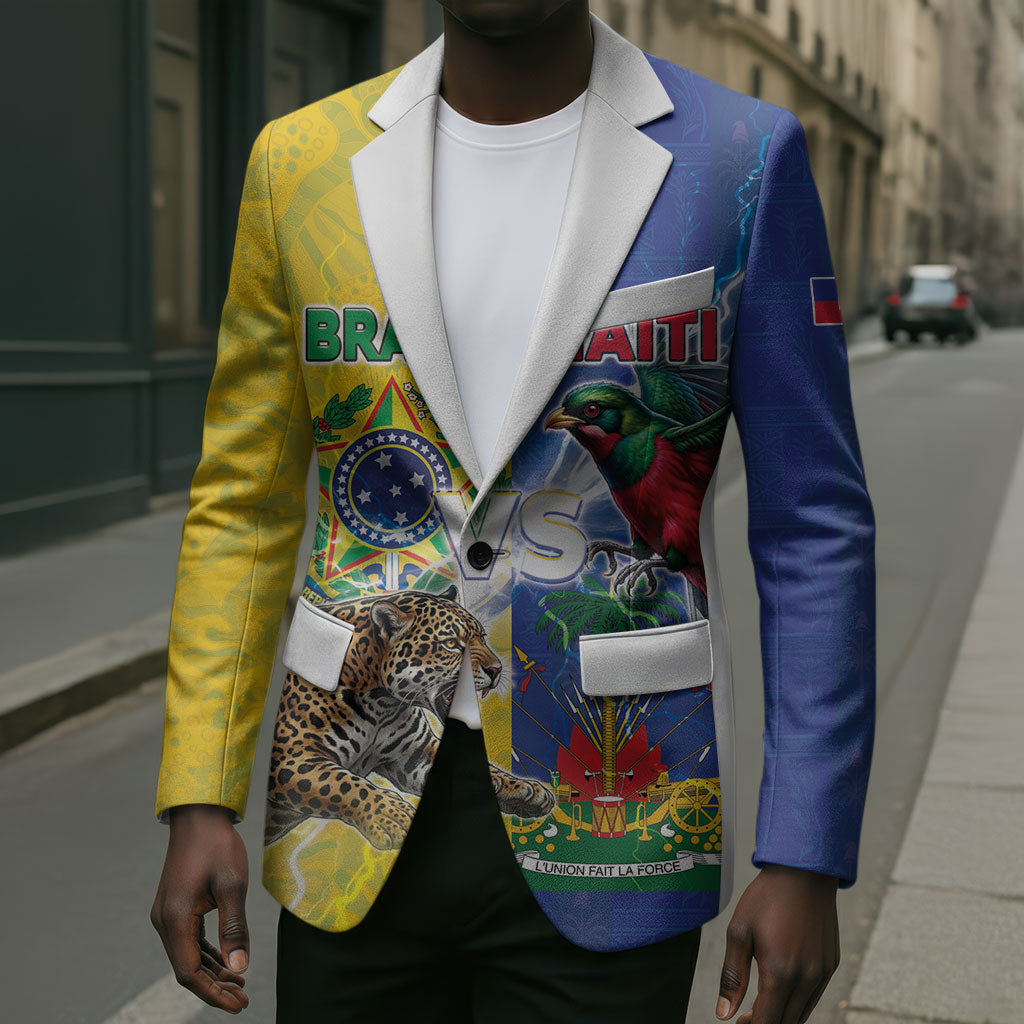 Custom Brazil And Haiti Football Blazer Jaguar With Kanson Wouj Special Style