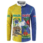 Custom Brazil And Haiti Football Button Sweatshirt Jaguar With Kanson Wouj Special Style
