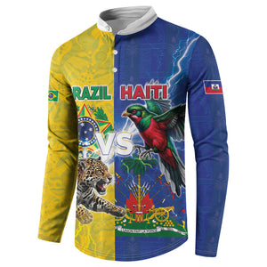 Custom Brazil And Haiti Football Button Sweatshirt Jaguar With Kanson Wouj Special Style